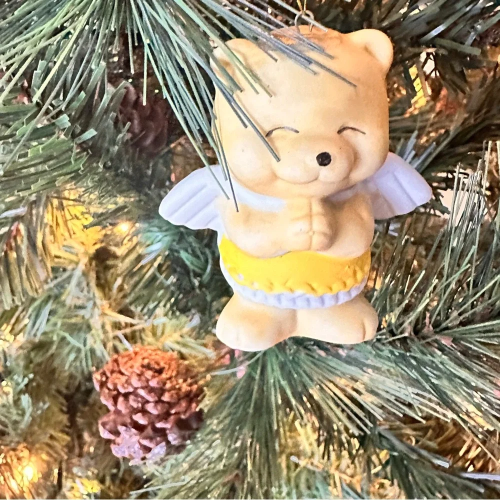 Vintage Christmas around the world Angel Bear Ornaments Set of 4